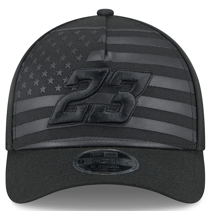 Men's New Era Black Bubba Wallace American Flag 9FORTY M-Crown A-Frame Adjustable Hat