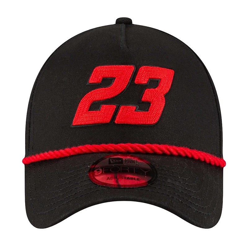 Casquette réglable Bubba Wallace Rope A-Frame 9FORTY noire New Era pour hommes