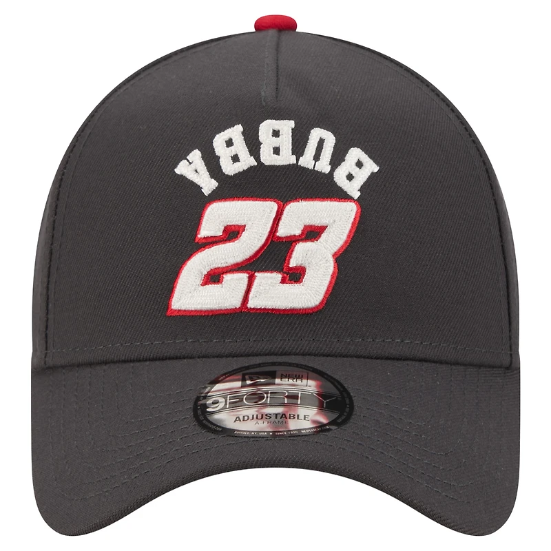 Men's New Era Black Bubba Wallace Upside-Down Chain Stitch A-Frame 9FORTY Adjustable Hat
