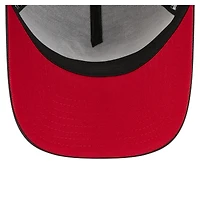 Casquette ajustable New Era 9FORTY noire pour homme, modèle Bubba Wallace à coutures inversées et motif chaînette inversée.