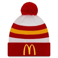 Bonnet à revers en tricot Bubba Wallace McDonald's New Era rouge/blanc pour homme