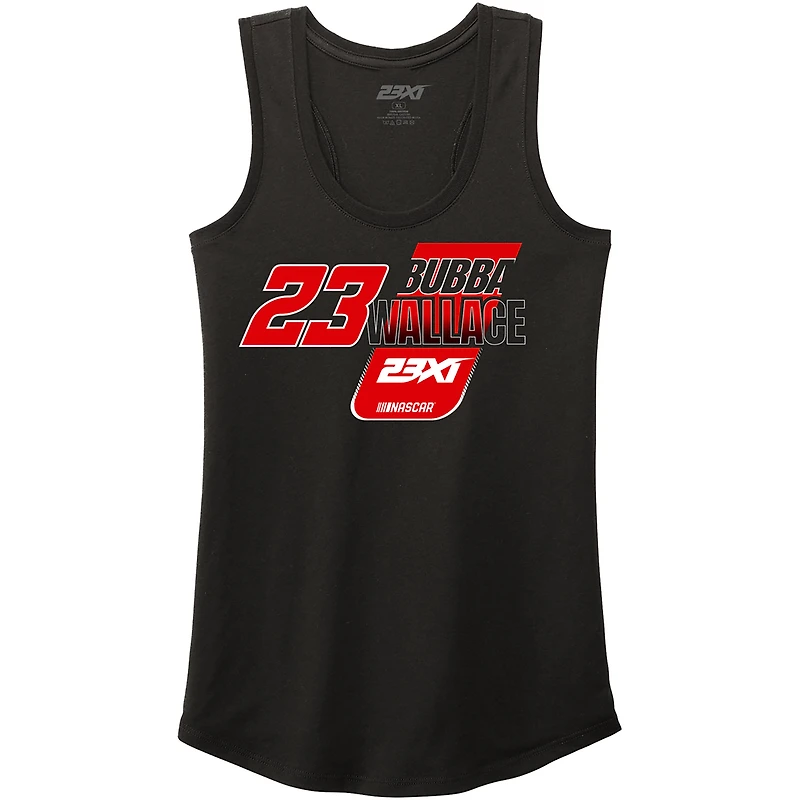 Women's 23XI Racing  Black Bubba Wallace Racer Back Tri-Blend Tank Top