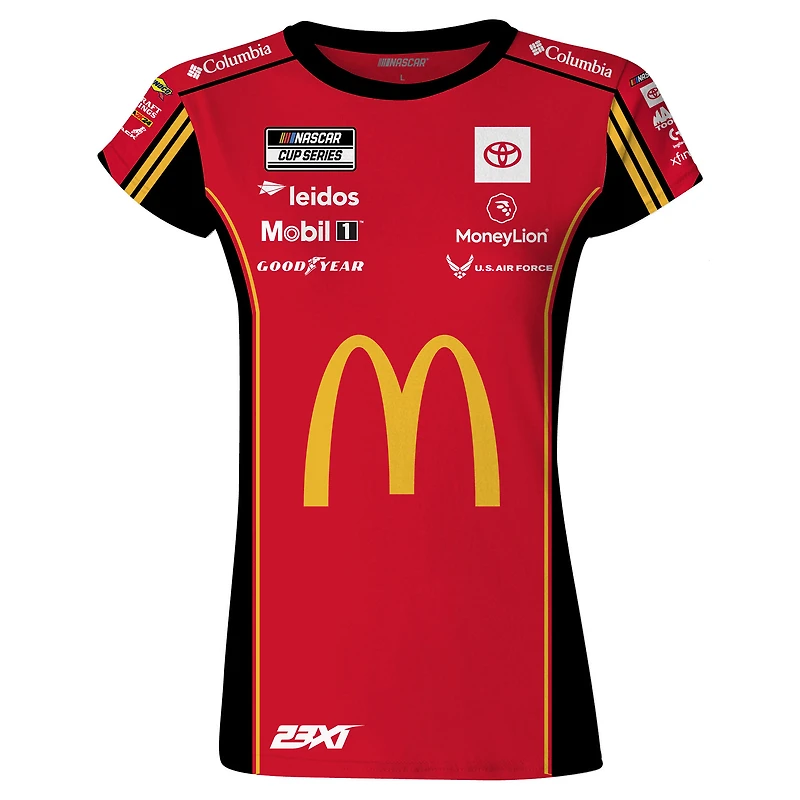 Women's Checkered Flag Sports  Red Bubba Wallace Sublimated Uniform T-Shirt