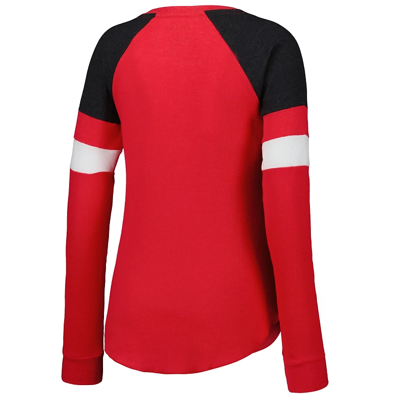 T-shirt à manches longues raglan thermique Bubba Wallace Action G-III 4Her by Carl Banks rouge pour femmes