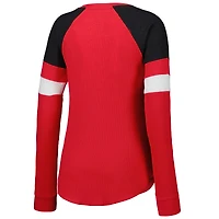T-shirt à manches longues raglan thermique Bubba Wallace Action G-III 4Her by Carl Banks rouge pour femmes