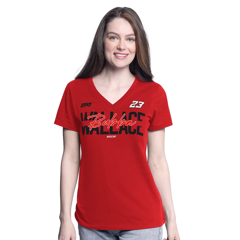 T-shirt col V rouge G-III 4Her de Carl Banks pour femme avec motif Bubba Wallace Batter Up