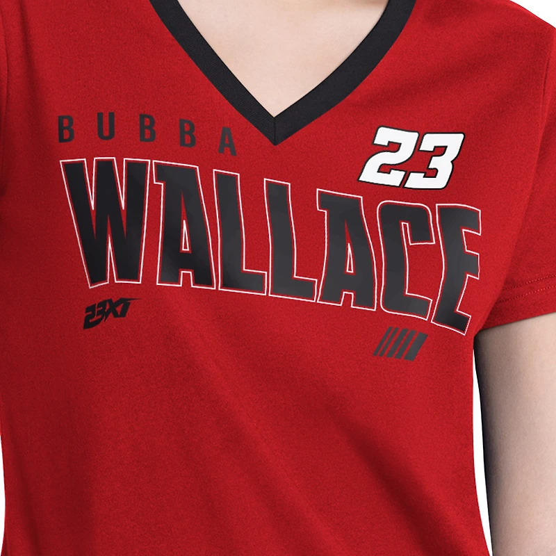 T-shirt à col en V rouge G-III 4Her par Carl Banks pour femmes, modèle Bubba Wallace Best Team