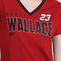 T-shirt à col en V rouge G-III 4Her par Carl Banks pour femmes, modèle Bubba Wallace Best Team