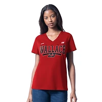 T-shirt col V rouge Bubba Wallace Cheer Dance pour femme G-III 4Her par Carl Banks
