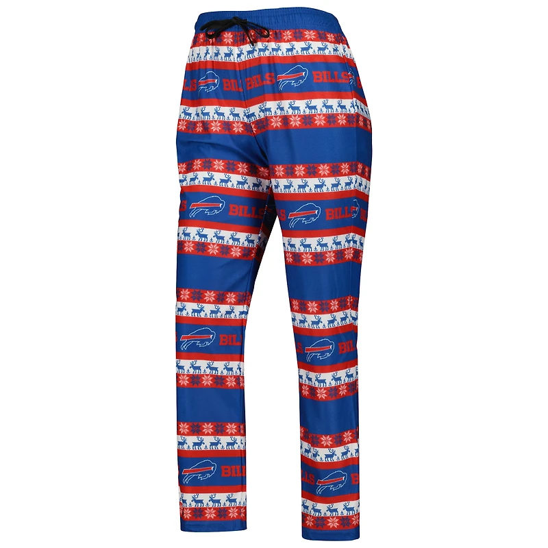 Women's FOCO Royal Buffalo Bills Wordmark Ugly Pajama Set