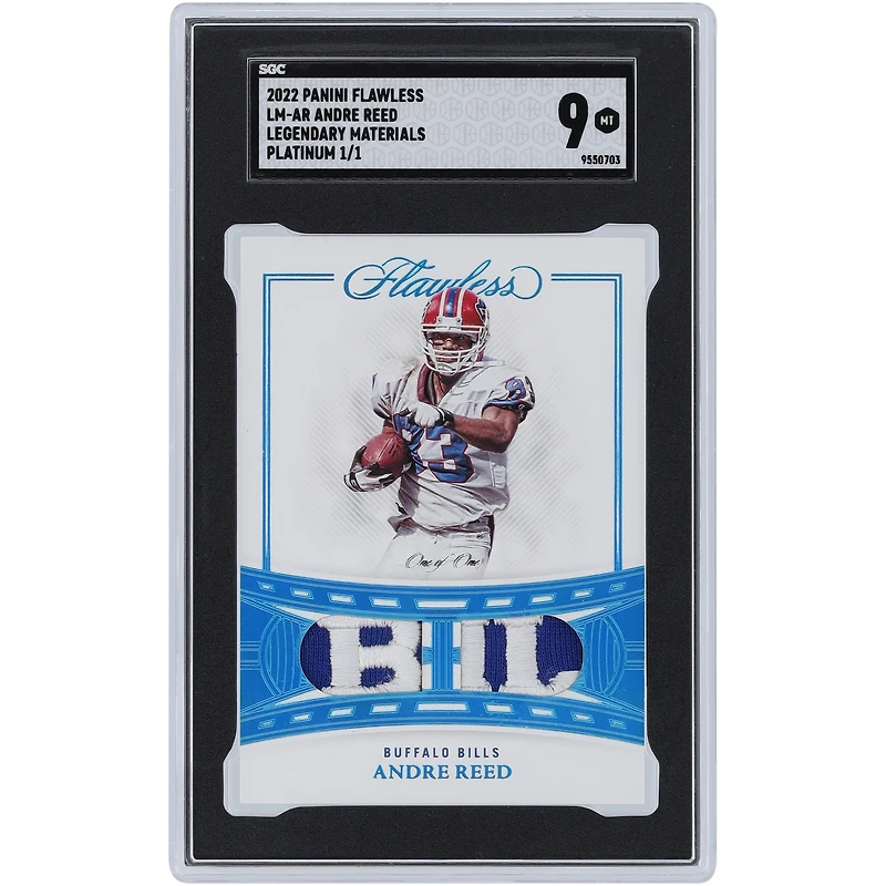 Carte Panini Flawless Dual Relic #LM-AR #1/1 SGC Authenticated 9 de Andre Reed Buffalo Bills 2022