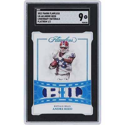 Carte Panini Flawless Dual Relic #LM-AR #1/1 SGC Authenticated 9 de Andre Reed Buffalo Bills 2022