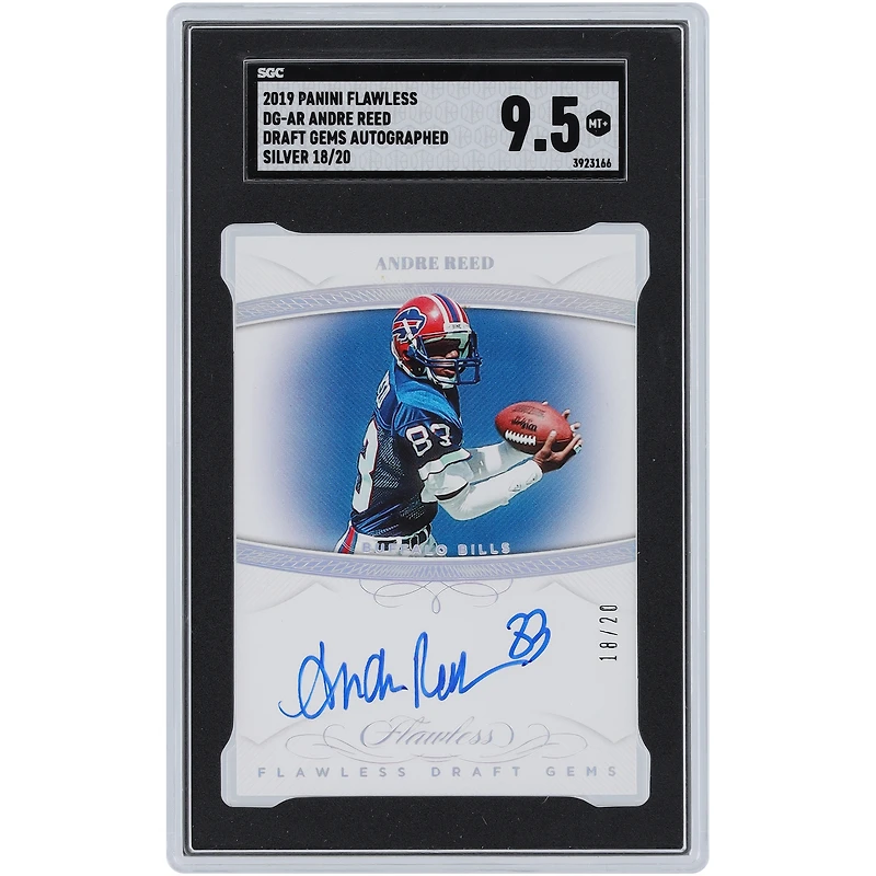 Andre Reed Buffalo Bills Autographed 2019 Panini Flawless #DG-AR #18/20 SGC Authenticated 9.5 Card