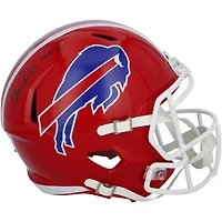 Casque réplique rétro de vitesse autographié par Andre Reed des Buffalo Bills, Riddell 1987-2001, avec inscription « HOF 14 »