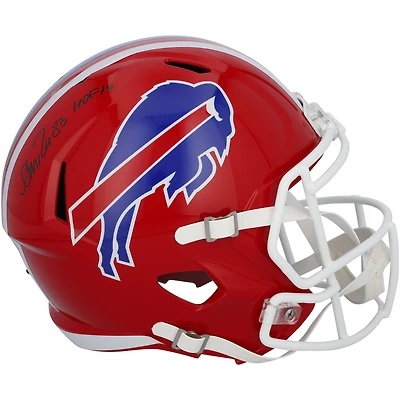 Casque réplique rétro de vitesse autographié par Andre Reed des Buffalo Bills, Riddell 1987-2001, avec inscription « HOF 14 »