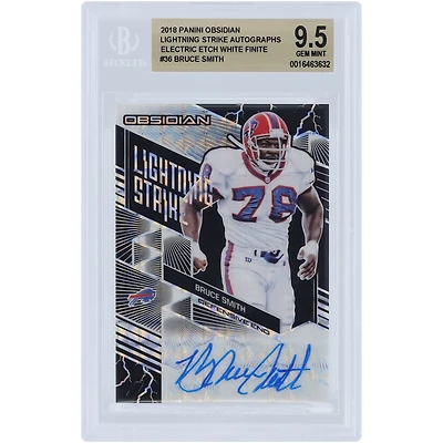 Bruce Smith Buffalo Bills Autographed 2018 Panini Obsidian White Finite #LS-36 #1/1 BGS Authenticated 9.5 Card 