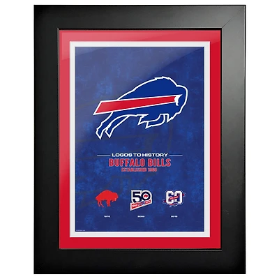 Buffalo Bills - 18'' x 24'' Logos to History Framed Art