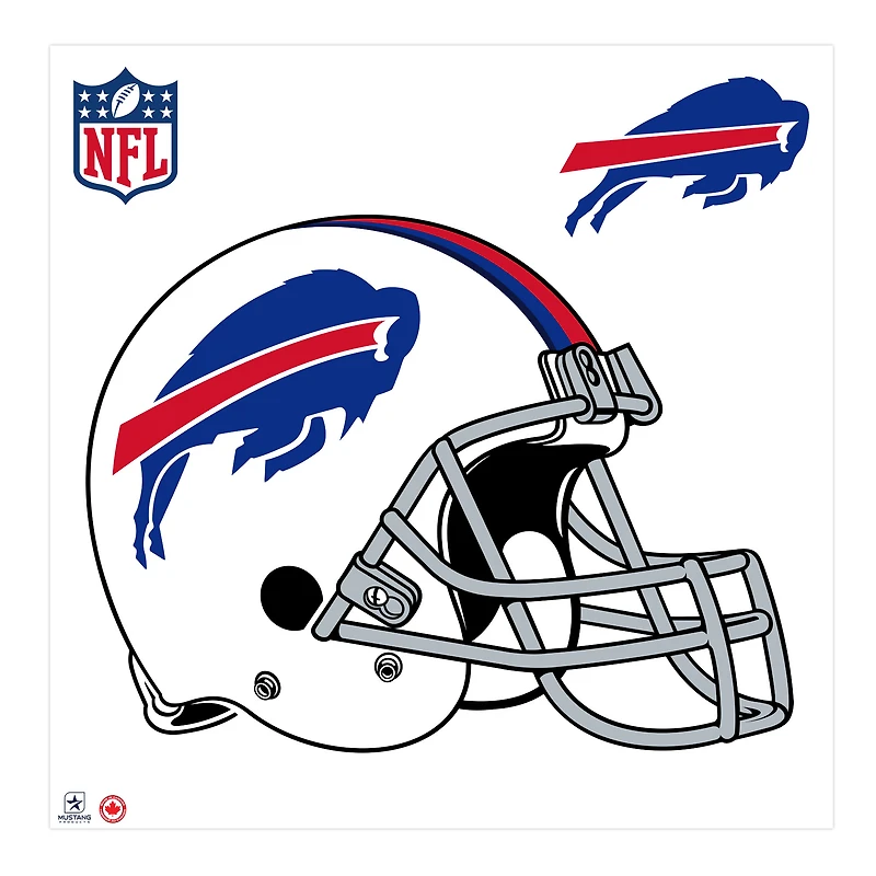 Buffalo Bills - Autocollant mural repositionnable pour casque d'équipe 36''