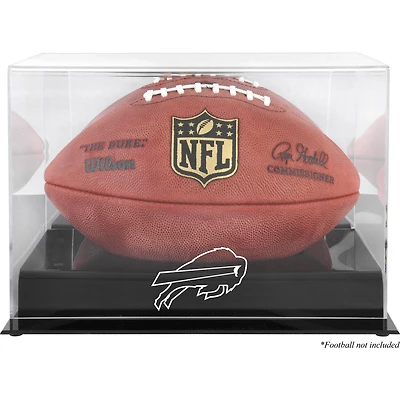 Vitrine de présentation du logo de football Buffalo Bills à base noire avec dos miroir