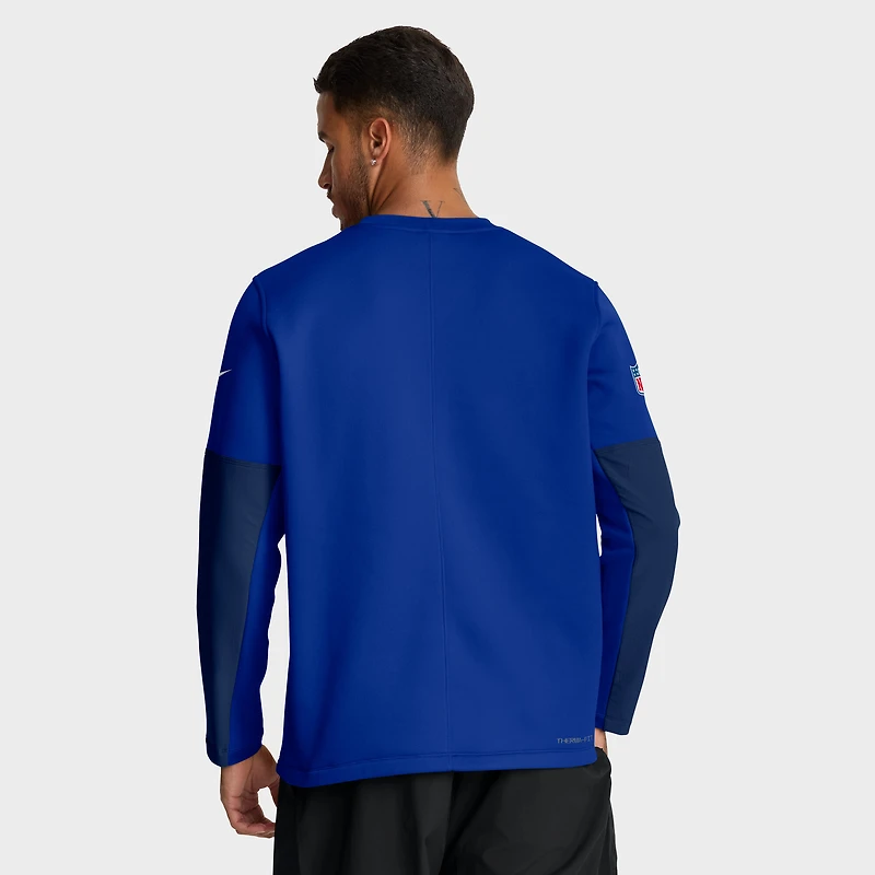 T-shirt Nike Therma-FIT à manches longues pour coach des Buffalo Bills - Bleu roi
