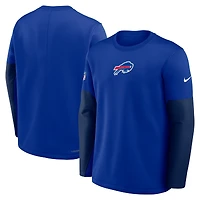 T-shirt Nike Therma-FIT à manches longues pour coach des Buffalo Bills - Bleu roi