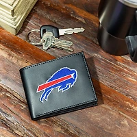 Portefeuille à deux volets brodé en cuir synthétique Buffalo Bills