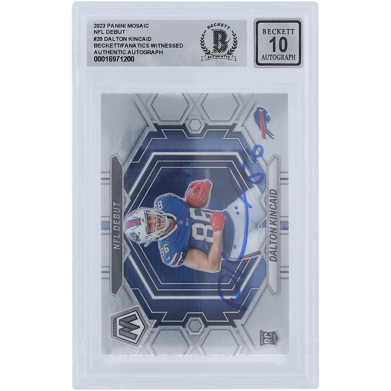 Dalton Kincaid Buffalo Bills Autographed 2023 Panini Mosaic #ND-20 Beckett Fanatics Witnessed Authenticated Rookie Card
