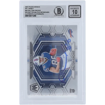 Dalton Kincaid Buffalo Bills Autographed 2023 Panini Mosaic #ND-20 Beckett Fanatics Witnessed Authenticated Rookie Card