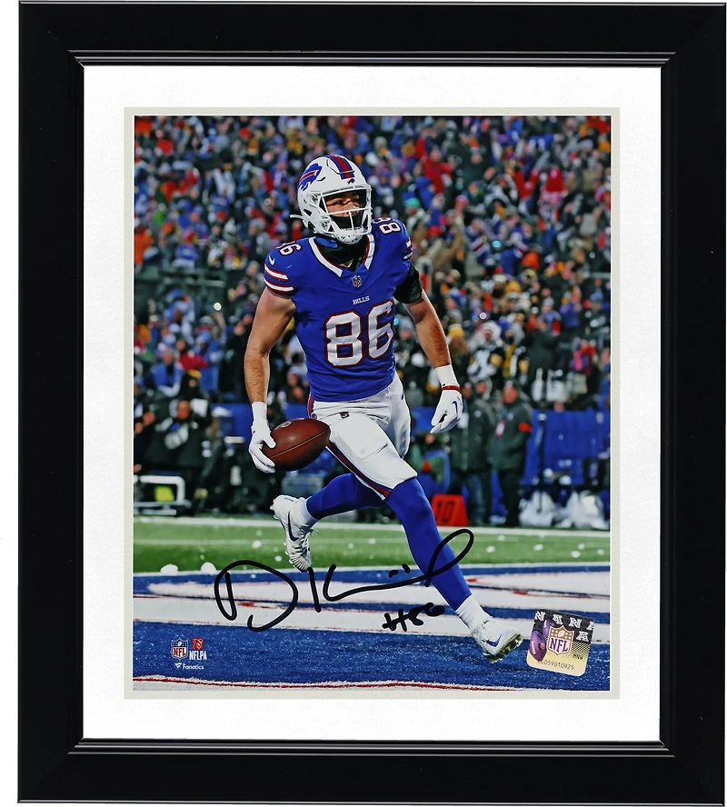 Dalton Kincaid Buffalo Bills Autographed 8" x 20" Snowing Touchdown Vertical Photograph