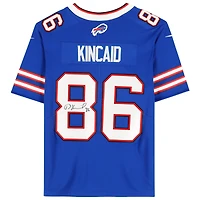 Maillot Nike bleu dédicacé par Dalton Kincaid des Buffalo Bills