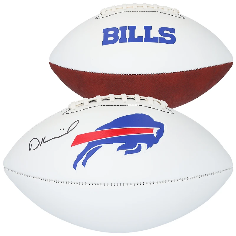 Ballon de football Franklin White Panel autographié par Dalton Kincaid, Buffalo Bills