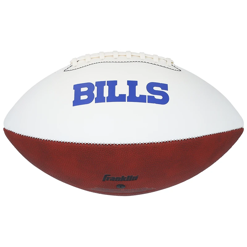 Ballon de football Franklin White Panel autographié par Dalton Kincaid, Buffalo Bills