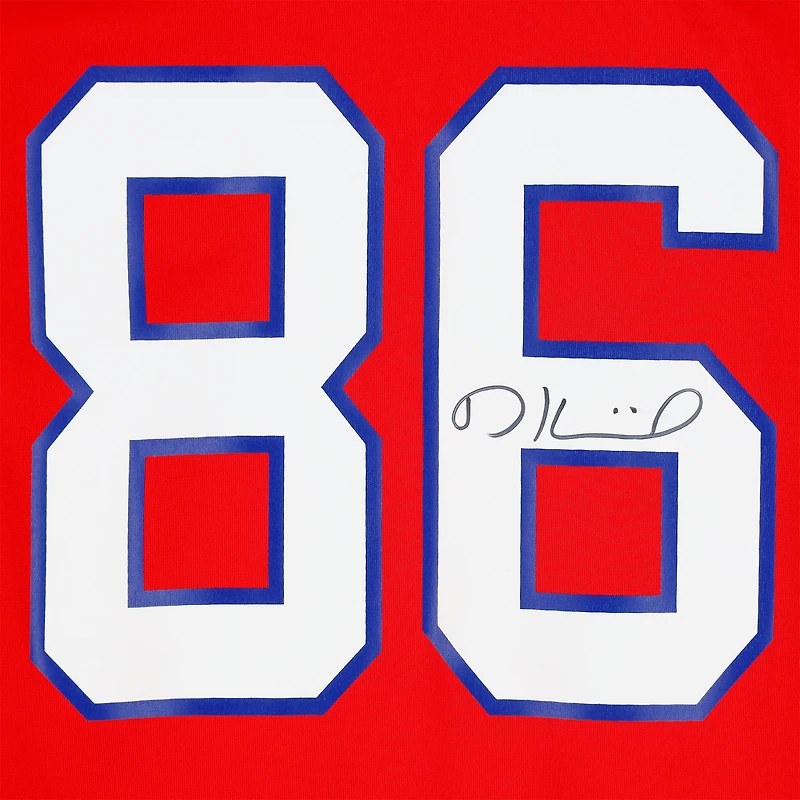 Maillot Nike rouge dédicacé par Dalton Kincaid des Buffalo Bills