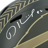Casque réplique Riddell Speed ​​2025 Salute To Service autographié par Dalton Kincaid des Buffalo Bills