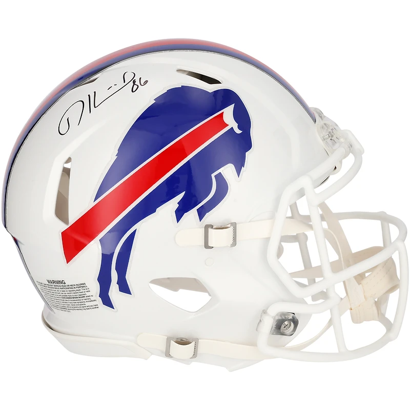 Casque Riddell Speed ​​authentique autographié par Dalton Kincaid Buffalo Bills