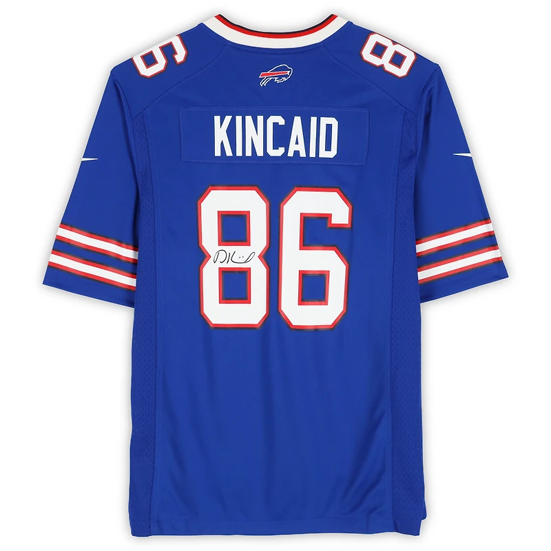 Maillot de jeu Nike Royal dédicacé par Dalton Kincaid des Buffalo Bills