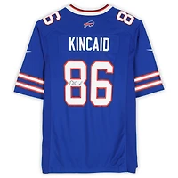 Maillot de jeu Nike Royal dédicacé par Dalton Kincaid des Buffalo Bills