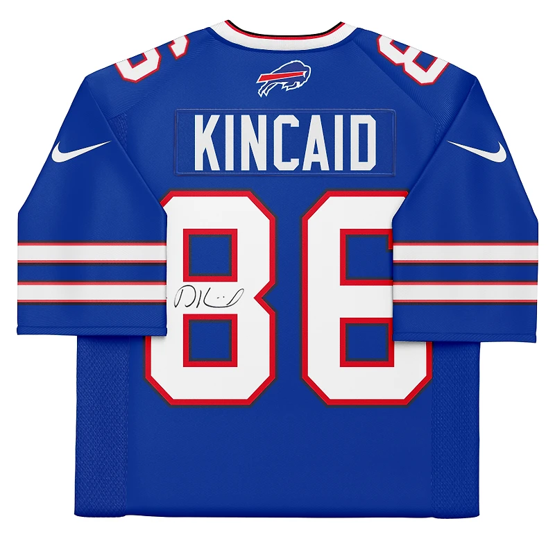 Maillot de jeu Nike Royal dédicacé par Dalton Kincaid des Buffalo Bills