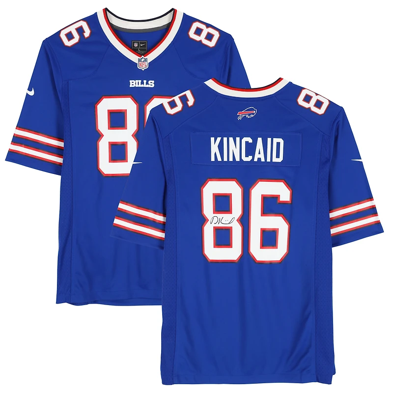Maillot de jeu Nike Royal dédicacé par Dalton Kincaid des Buffalo Bills