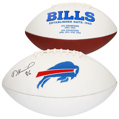 Ballon de football à panneau blanc autographié par Dalton Kincaid des Buffalo Bills
