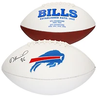 Ballon de football à panneau blanc autographié par Dalton Kincaid des Buffalo Bills