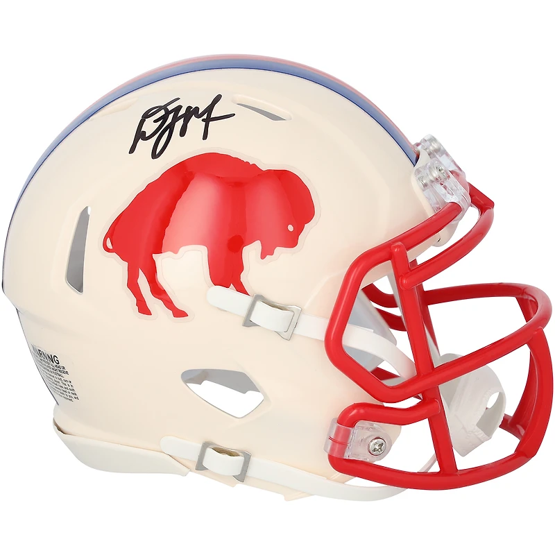 Mini-casque Riddell Retro Speed autographié par D.J. Moore des Buffalo Bills