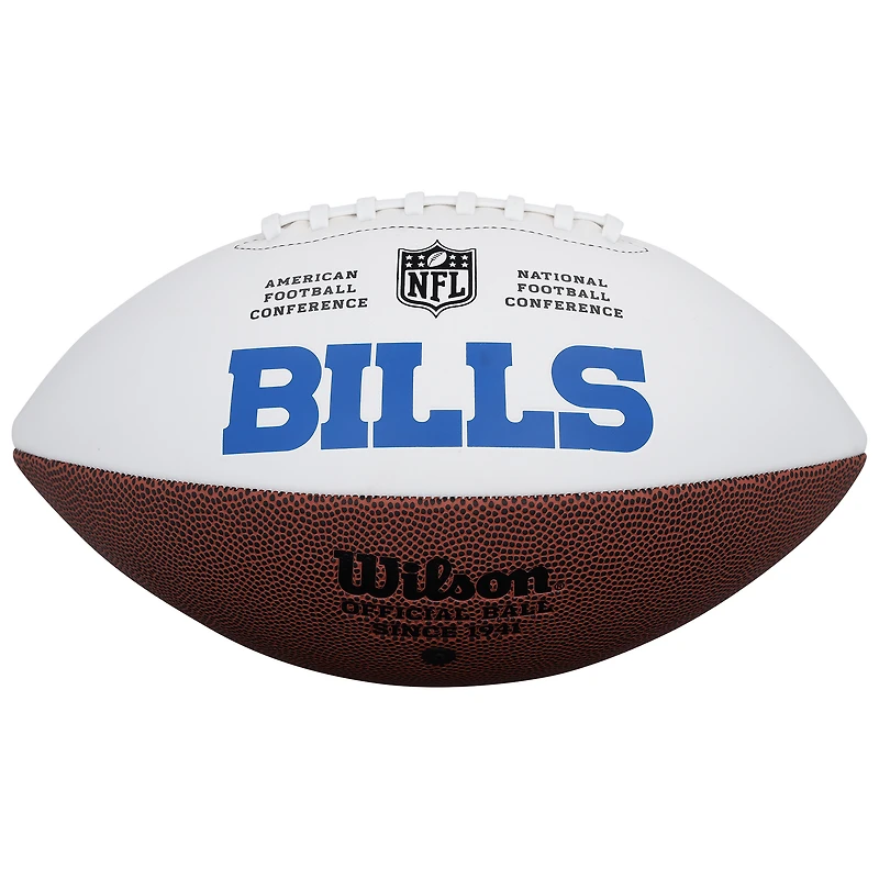 Ballon de football américain Wilson White Panel autographié par D.J. Moore des Buffalo Bills