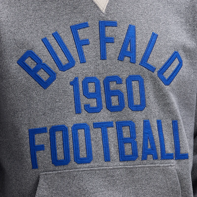 Sweat-shirt à poche en polaire emblématique Buffalo Bills gris chiné de Fanatics Athletic