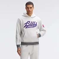 Sweat à capuche emblématique des Buffalo Bills, gris chiné, de Fanatics, avec bords en polaire.