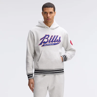 Fanatics Heather Gray Buffalo Bills IconicFleece Tipped Hoodie