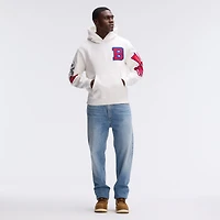 Fanatics Oatmeal Buffalo Bills IconicFleece Letterman Hoodie