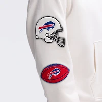 Fanatics Oatmeal Buffalo Bills IconicFleece Letterman Hoodie