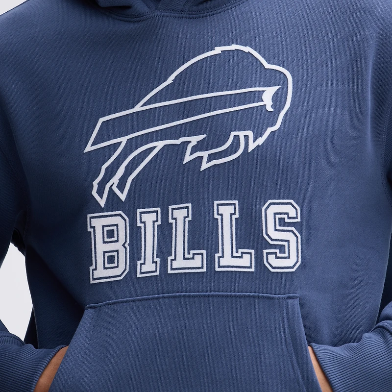Fanatics Royal Buffalo Bills IconicFleece Flocked Hoodie