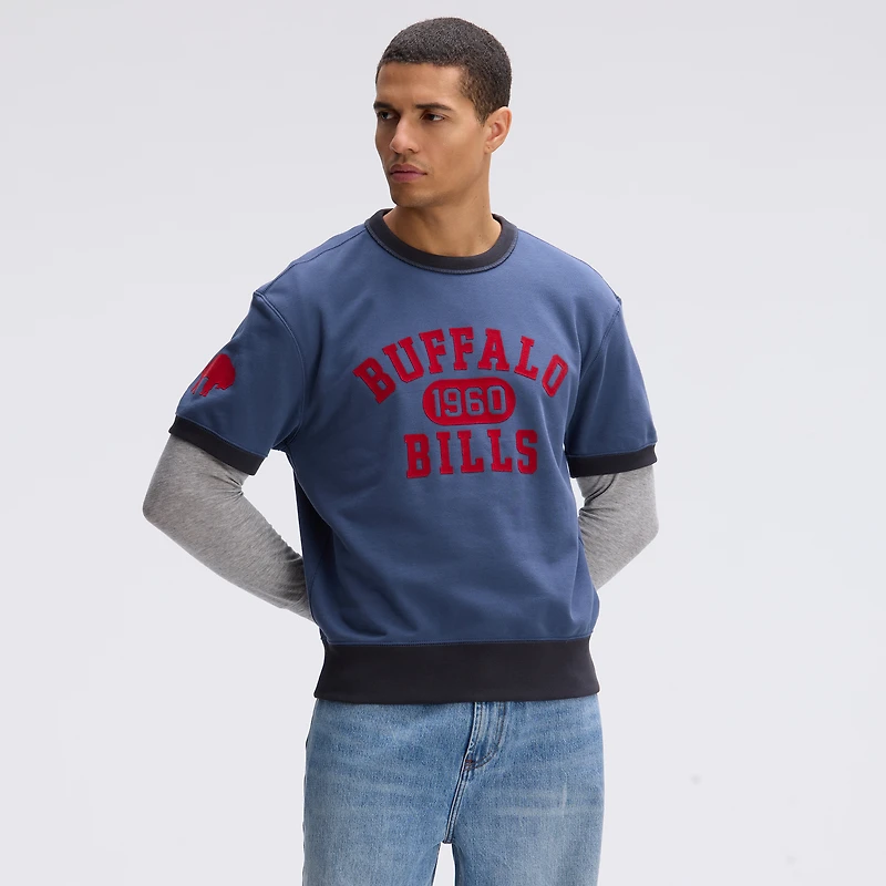Fanatics Royal Buffalo Bills IconicFleece Short Sleeve Sweatshirt